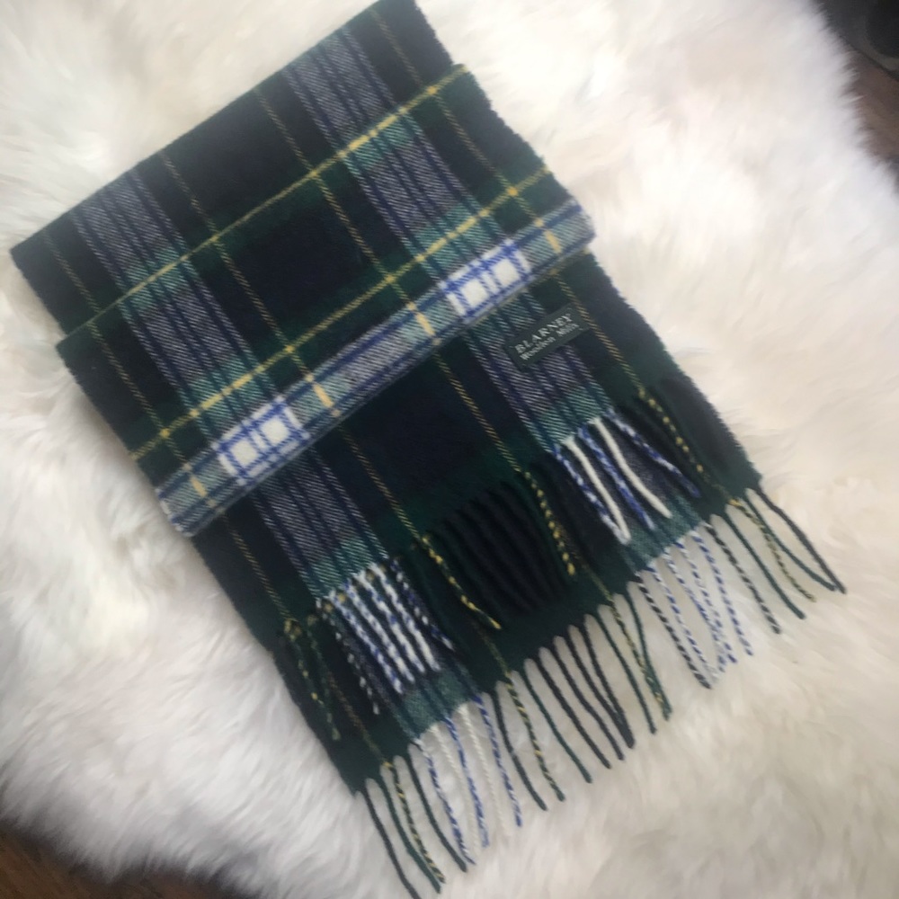 Blarney Woolen Mills Plaid Lambs Wool Scarf